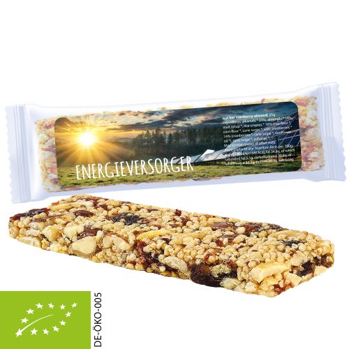 Organic crunchy bar cranberry almond, 25g, express flowpack with label