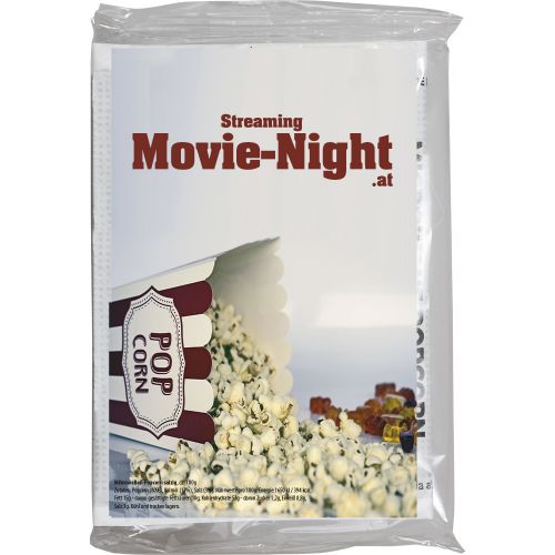 Microwave popcorn salty (vegan), ca. 100g, transparent foil with label