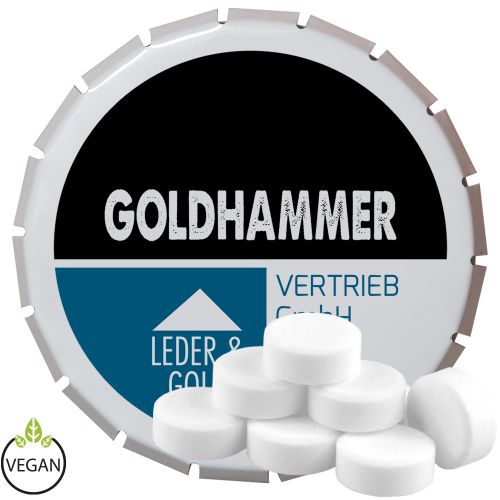 Peppermint drops sugar free, ca. 20g, click clack tin white