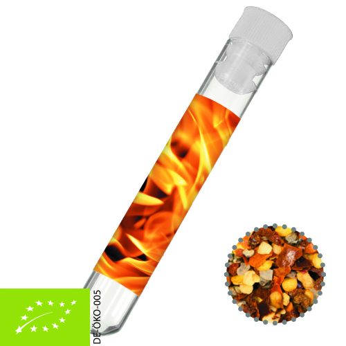 Organic fire and flame spice, ca. 5g, test tube with label