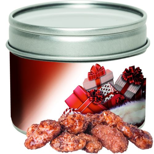 burnt almonds, ca. 60g, metal tin with window with label