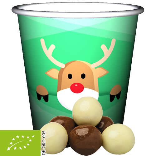 Organic choco crispy balls, ca. 30g, mini snack cup