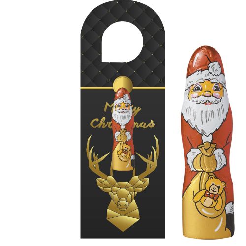 Chocolate midi Santa Claus, ca. 13g, express door hanger with print