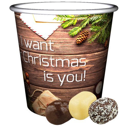 chocolate coconut cubes mix, ca. 45g, mini snack cup