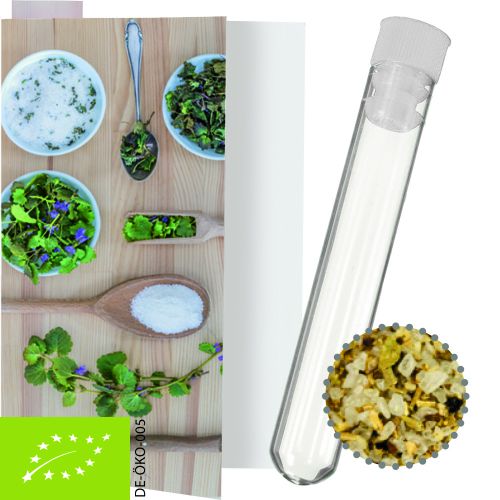Organic herb salt, ca. 9g, express test tube with advertising card