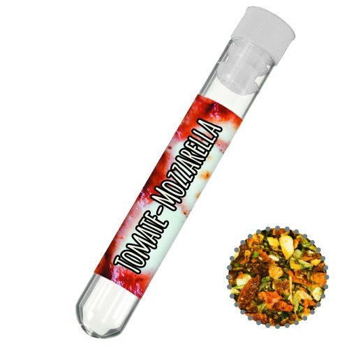 Tomato mozzarella spice, ca. 5g, test tube with label