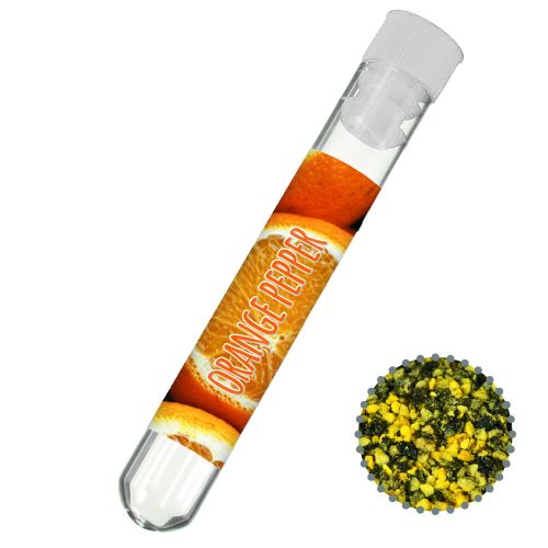 Orange pepper, ca. 6g, test tube with label