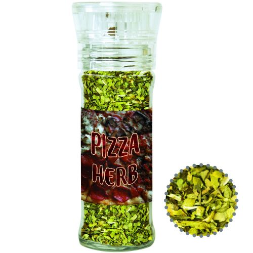Pizza herb, ca. 15g, transparent spice mill with label