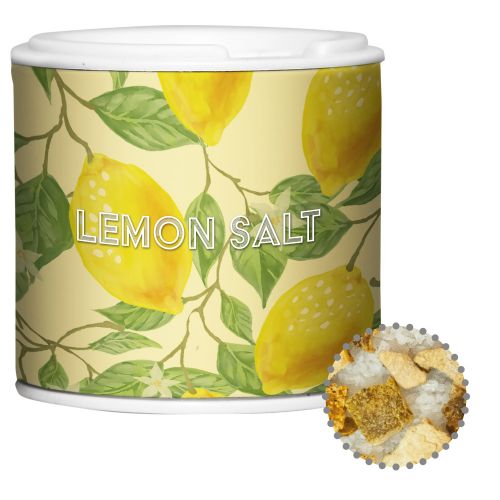 Lemon salt, ca. 50g, cardboard spice shaker with label