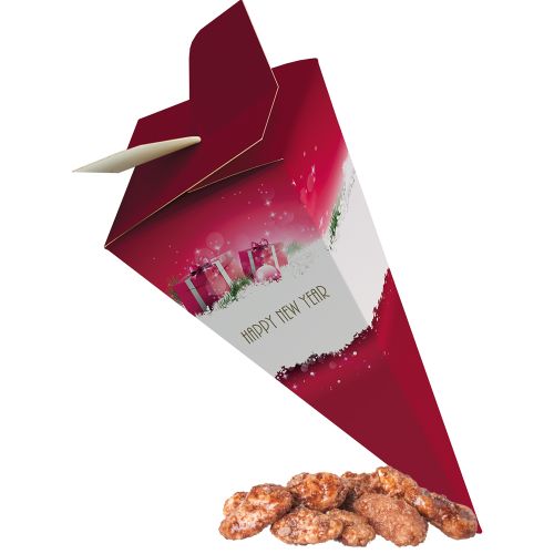 Burnt almonds (vegan), ca. 30g, present pyramid