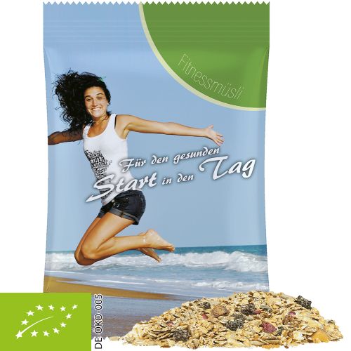 Organic muesli sour cherry (vegan), ca. 50g, maxi bag