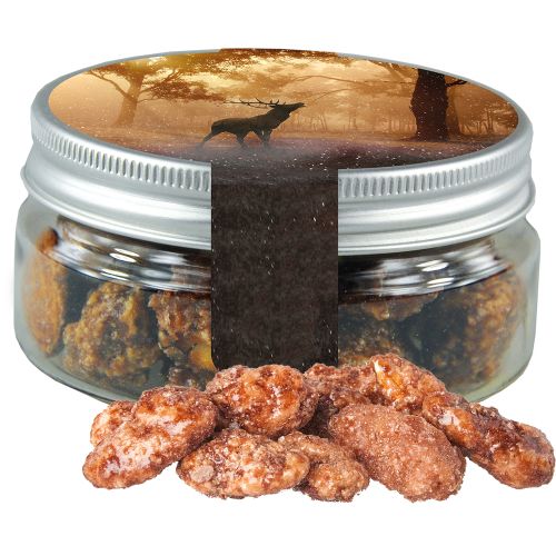 Burnt almonds (vegan), ca. 60g, mini sweet jar with label