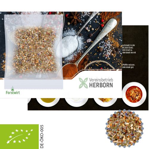 Organic all-rounder spice, ca. 10g, express promotional card with print