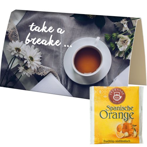 Bag of tea Spanish orange, ca. 2,5g, express promotional card with print