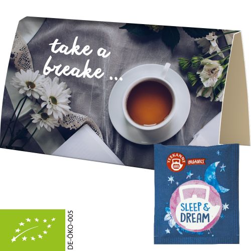 Organic bag of tea Sleep & Dream, ca. 1,7g, express promotional card with print