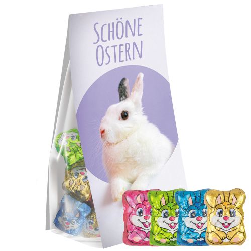 Chocolate bunny mix, ca. 36g, express pouch with promotional flyer