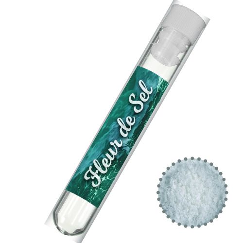 Sea salt flakes, ca. 6g, test tube with label