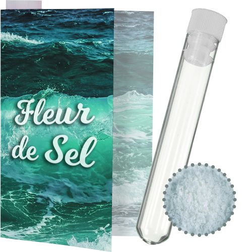 Sea salt flakes, ca. 6g, express test tube with advertising card