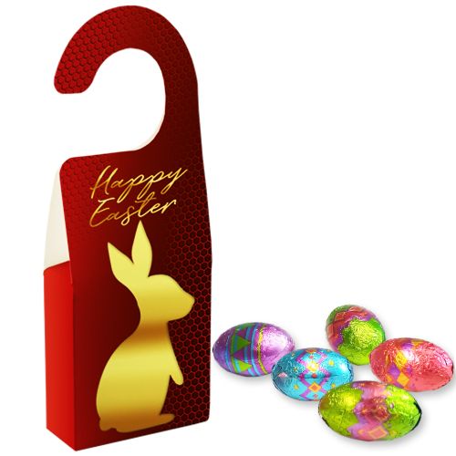 Chocolate easter egg, ca. 40g, door hanger folded box