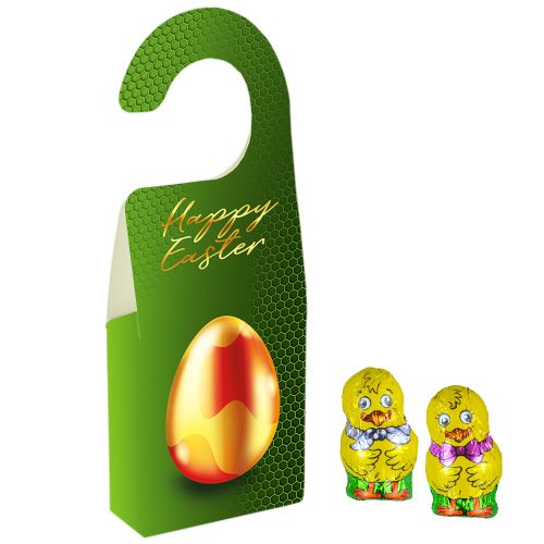 Chocolate chicken mix, ca. 36g, door hanger folded box