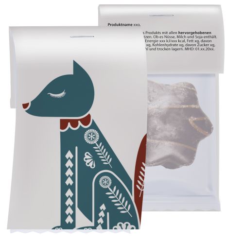 choco gingerbread mix, ca. 13g, express flowpack with promotional flyer