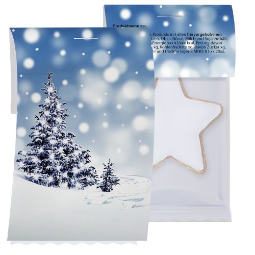 Cinnamon stars, ca. 7g, express flowpack with promotional flyer