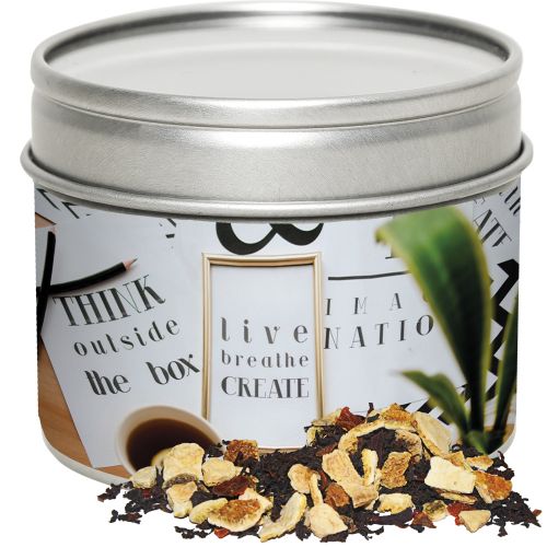 winter days tea, ca. 35g, metal tin with window with label