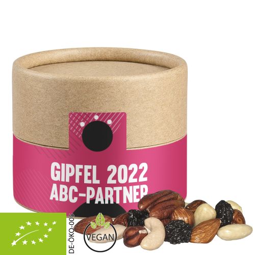 Organic trail mix, ca. 40g, cardboard can mini