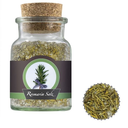 Rosemary salt, ca. 90g, cork glass with label