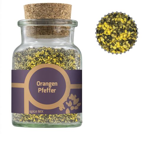 Orange pepper, ca. 75g, cork glass with label