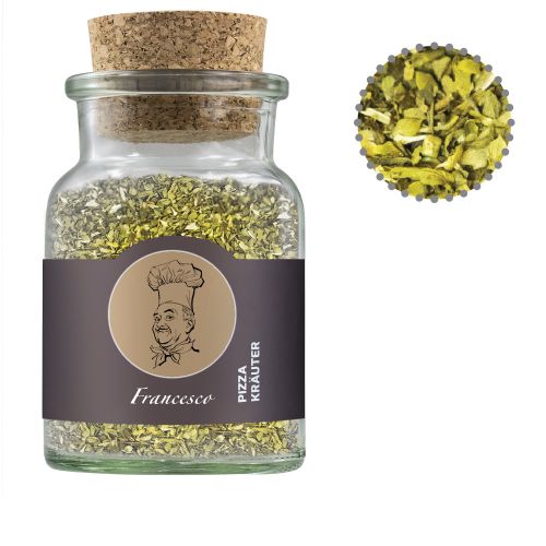 Pizza herb, ca. 30g, cork glass with label