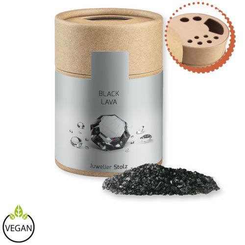 Black lava salt, ca. 135g, cardboard shaker