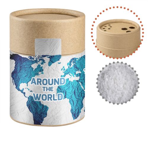 Sea salt flakes, ca. 65g, biodegradable eco cardboard shaker with label