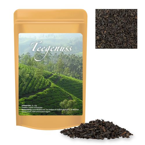 Black tea, ca. 12g, mini stand up pouch with label
