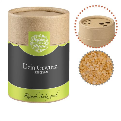 Smoke salt coarse, ca. 130g, biodegradable eco cardboard shaker with label