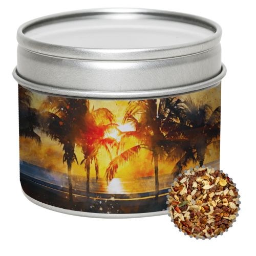 HOT caribbean mix, ca. 40g, metal tin with window with label