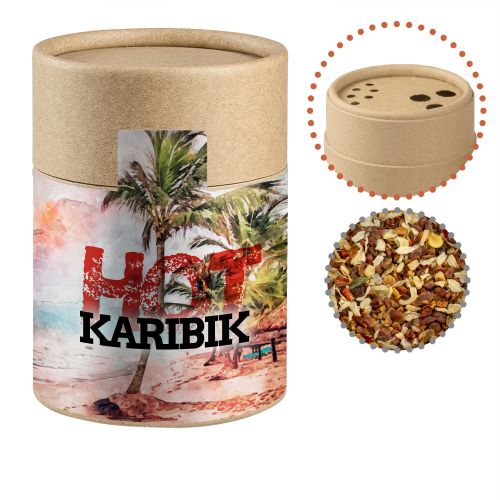 HOT caribbean mix, ca. 50g, biodegradable eco cardboard shaker with label