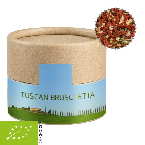 Organic tuscan bruschetta, ca. 28g, cardboard can mini