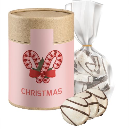 Gingerbread cookies, ca. 100g, pouch in cardboard can maxi with label
