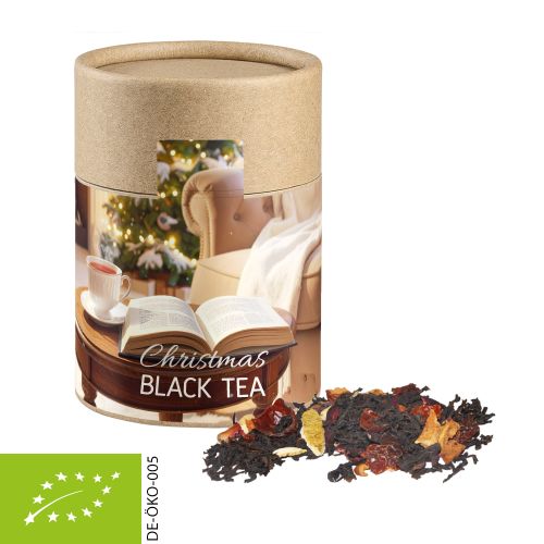 Organic Christmas black tea, ca. 45g, cardboard can midi