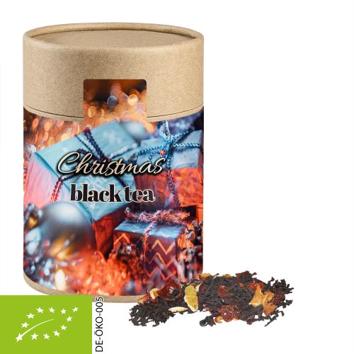 Organic Christmas black tea, ca. 125g, cardboard can maxi