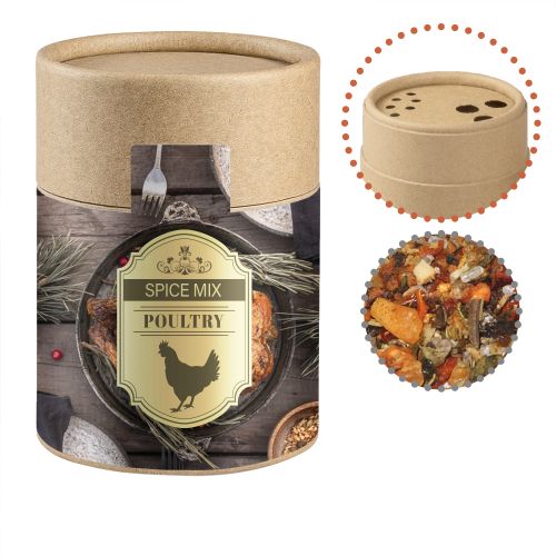 Christmas spice mix poultry, ca. 60g, biodegradable eco cardboard shaker with label