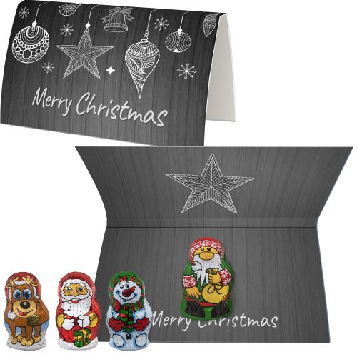 Chocolate Christmas mix, ca. 7g, express promotional card with print