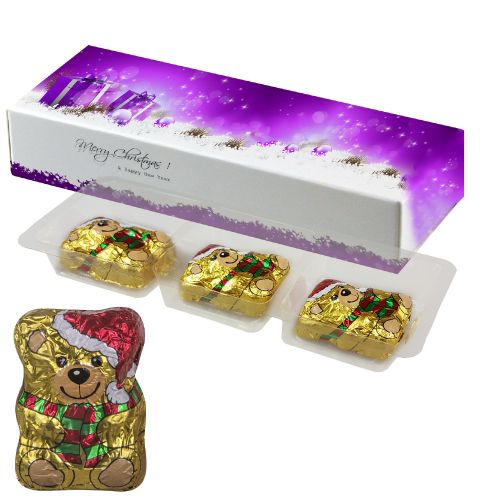 Chocolate Christmas bear, ca. 20g, folding box