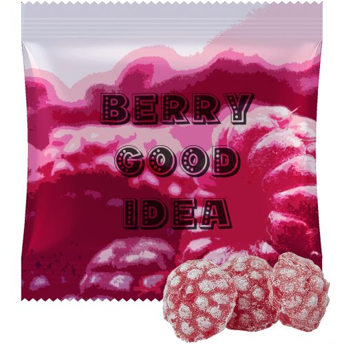 Raspberry candy (vegan), ca. 17g, midi bag