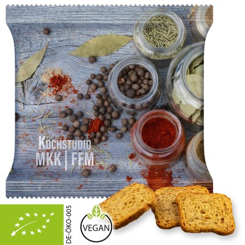 Organic bread chips paprika and chili (vegan), ca. 20g, maxi bag