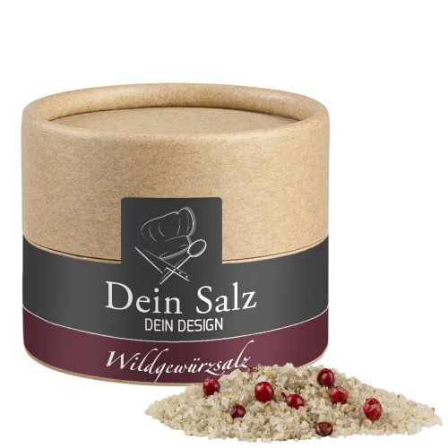 Wild spice salt, ca. 45g, biodegradable eco cardboard can mini with label