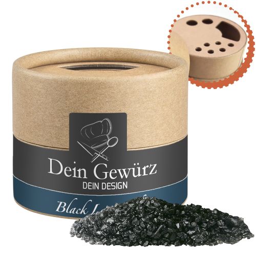 Black lava salt, ca. 75g, cardboard shaker mini