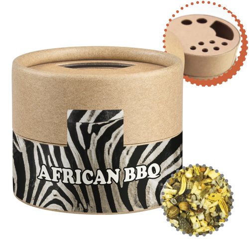 African BBQ, ca. 40g, biodegradable eco cardboard can mini with label