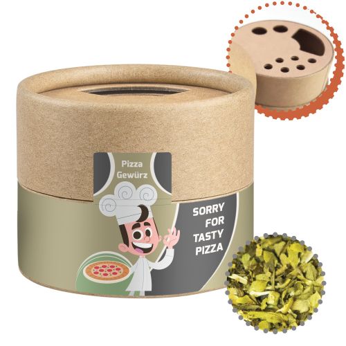 Pizza herb, ca. 10g, biodegradable eco cardboard can mini with label